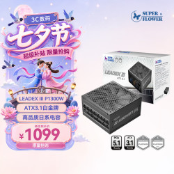 振华 LEADEX PE1300W 白金全模 ATX3.1 1300W 电脑电源