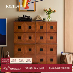 可纳 光阴组合柜实木复古家用客厅边柜卧室斗柜中古风卡门柜Z 单柜1个