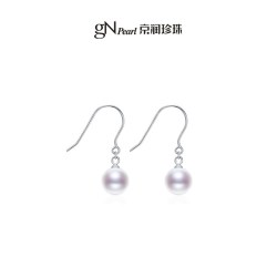 京润珍珠 倾心银镶嵌淡水珍珠耳钩 8-11mm JRP1004ES