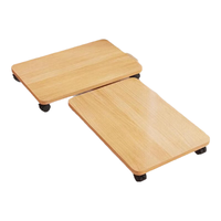 若时 可移动收纳箱底座带滑轮 原木色 35*30*6.2cm 置物架