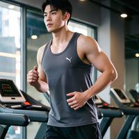 PUMA 男士运动圆领无袖背心