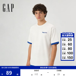 Gap 866074 印花大logo 宽松 白色 L码 男士短袖T恤