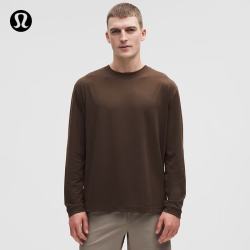 lululemon EasySet 男士训练长袖T恤 速干芯吸 胡桃棕 S