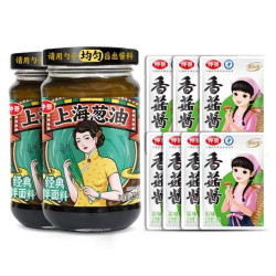 仲景 上海葱油酱 原味230gx2瓶+香菇酱16gx7袋 最佳组合