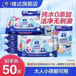 维达 湿厕纸多巴胺线条小狗护理抑菌家用去污干爽家庭装