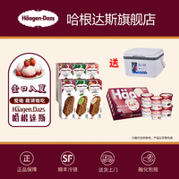 哈根达斯 冰淇淋六连杯100ml*6+脆皮条64g*6加赠保温箱