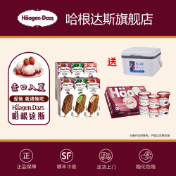哈根达斯 冰淇淋六连杯100ml*6+脆皮条64g*6加赠保温箱