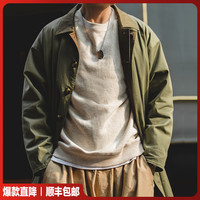 马登 工装美式军绿色巴尔玛肯风衣中长款大衣外套男春