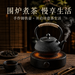 八千行 铁壶煮茶壶烧水壶泡茶专用碳火炉电陶炉器具户外铸铁茶壶围炉煮茶