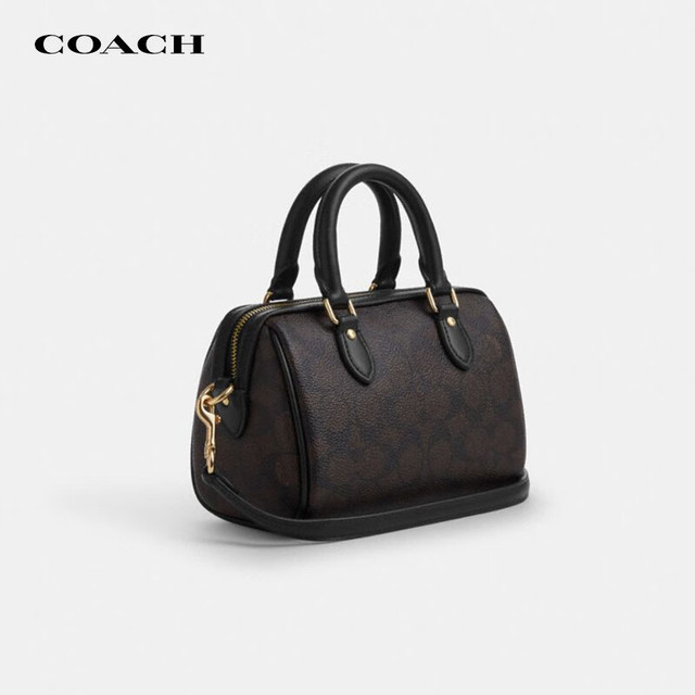 今日必买：COACH 【七夕礼物】ROWAN迷你波士顿包手提单肩斜挎女包 CW329