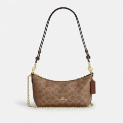 COACH CAITLIN中号单肩手提包棕黄色CEK80送女友七夕礼物