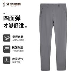 才子 男士春秋季薄款舒适透气休闲西裤