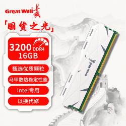 长城 32GB(16GBx2)套装 DDR4 3200 台式机电脑内存条马甲条普条