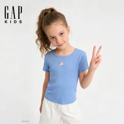 Gap 女童2026春季新款纯棉可爱刺绣短袖T恤儿童装上衣美版886663