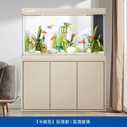 闽江 轻奢系列超白鱼缸客厅家用大型底滤中小型极简生态水族箱新款