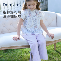 DOMIAMIA 女童上衣2025新款女宝宝短袖短T外出衣服夏天薄款儿童T恤