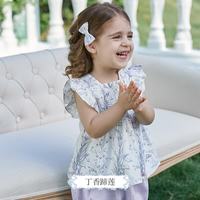 DOMIAMIA 女童上衣2025新款女宝宝短袖短T外出衣服夏天薄款儿童T恤