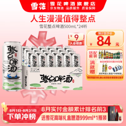 雪花 啤酒 整点啤酒 500mL 24罐 整箱装