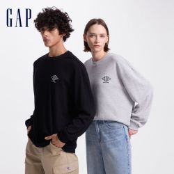 Gap 男女装初秋款logo网眼布肌理感长袖T恤休闲上衣636993