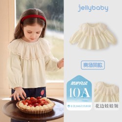 jellybaby 女童衬衫纯棉儿童娃娃衫秋季宝宝衣服5岁女小童秋装上衣