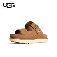 UGG 夏季女士时尚舒适炫金系列纯色厚底露趾魔术贴休闲凉鞋1167399