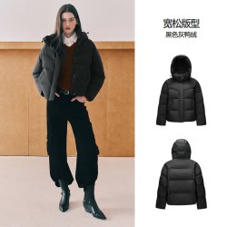 森马 陈都灵|森马羽绒服女冬90绒子宽松插肩袖2025外套