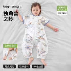 贝肽斯 [肽柔]婴儿睡袋春夏季薄款竹棉纱布宝宝儿童防踢被四季通用