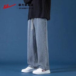 回力 牛仔裤子男款夏季薄款2026新款直筒宽松阔腿男士休闲秋季长裤