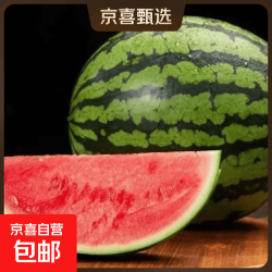 京东 海南有籽麒麟西瓜当季薄皮孕妇水果超甜整个包邮 麒麟西瓜带箱9-11斤净重9斤+