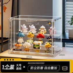老湾 盲盒收纳展示架透明防尘亚克力手办收纳柜labubu泡泡玛特展示盒子