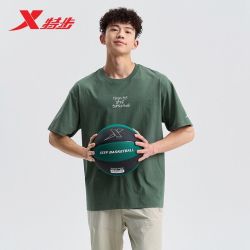 特步 男款短袖针织衫 975229010154