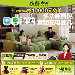 狄普 电动功能拖床防猫抓绒布沙发清曜座 7星云端坐感+语音控制+多功能翻几 花瓣雪尼尔