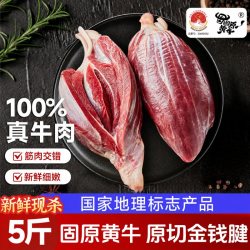芈羊羊 宁夏六盘山固原黄牛肉新鲜牛腱子肉原切金钱腱芯生鲜健身烧烤食材