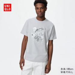 优衣库 蓝色禁区UT/短袖T恤男装女装印花487920 03 灰色 3XL