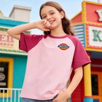 Dickies 短袖t恤男女童宽松纯棉夏季中大童插肩袖青少年休闲宽松半袖体恤