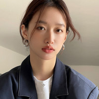 半日逅屿 莫比乌斯环耳扣女ins简约轻奢气质网红圆圈素圈耳环气质几何耳圈 莫比乌斯环耳扣