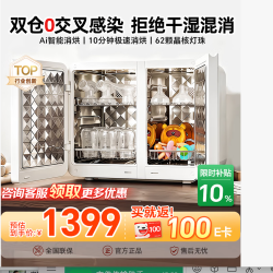 小熊 双仓消毒柜婴儿 奶瓶消毒柜 紫外线消毒器带烘干一体机10min极速