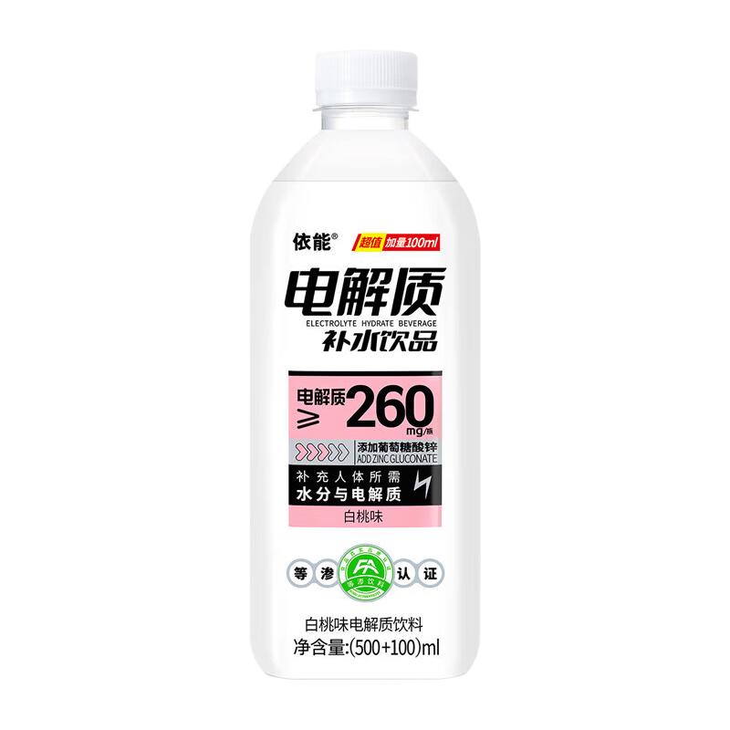 依能 电解质水 白桃味 600ml*6瓶