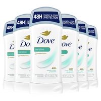 Dove 多芬女士隐形固体止汗香体膏,6 支装,敏感,全天腋下防汗防臭,2.6 盎司(约 73.7 克)