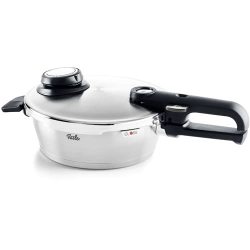 Fissler 菲仕乐 不锈钢压力锅平底煎锅 1.7L容量 电磁炉通用 4档压力调节 快速健康烹饪 手动控制 洗碗机安全 德国制造