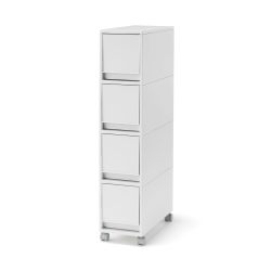 MUJI 84425004 再生聚丙烯存储带轮子 3 白色 灰色