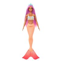 Barbie 美人鱼娃娃 粉色幻想发型 海洋风格配饰 儿童玩具