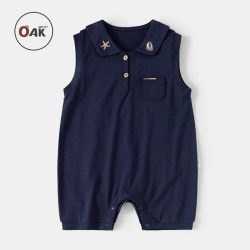 OAKMONT Oak mont婴儿连体衣蚕丝夏薄无袖背心男女宝10A抑菌爬服新生哈衣