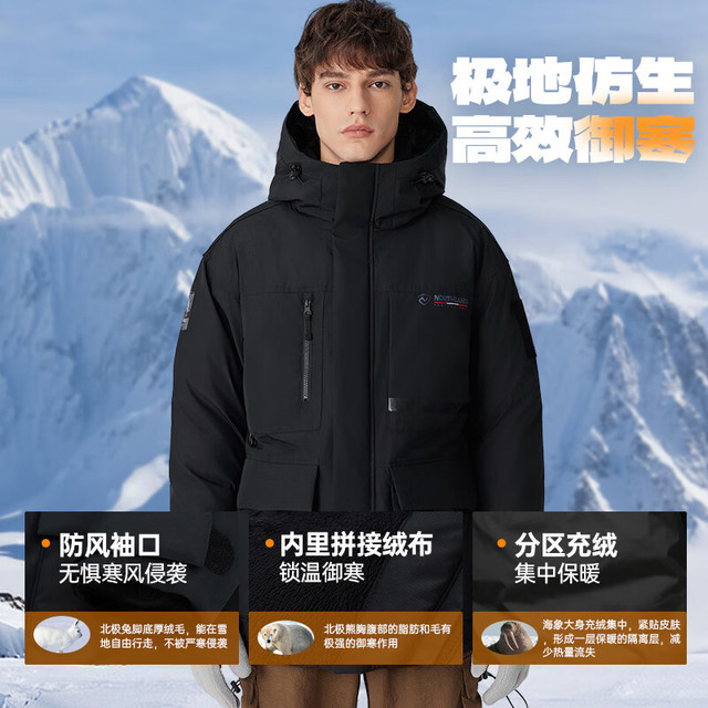 今日必买：诺诗兰 户外三防鹅绒羽绒服 NDJET0586E