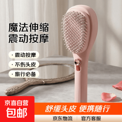 头部震动按摩梳梳子电动小梳子头皮气囊震动按摩梳舒缓头皮小型网红梳520送男女朋友生日礼物 【非带电