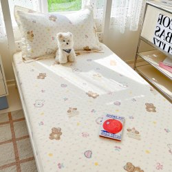 俏丽妃 宿舍专用全棉床笠90x190学生单人寝室三件套纯棉床单薄床垫床罩款