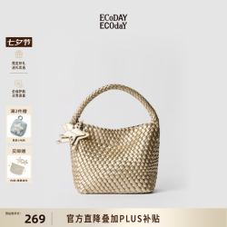 ECODAY 原创设计织托特包 香槟色 小号 单肩包