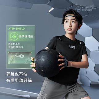特步 盾甲系列 男童夏季速干短袖T恤