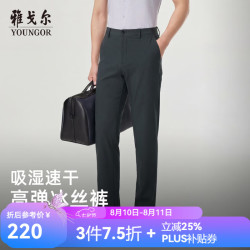 雅戈尔 VCSX313024CWA 吸湿快干 深灰 34(175/84A) 男士休闲裤