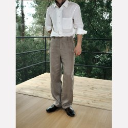 MANIFOLD 法国进口100%亚麻丝光老钱静奢休闲凉爽透气长裤 